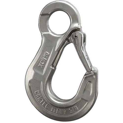 Godet - Crochet à œil linguet inox G60 - CMU 2500kg - Pour chaîne 10mm - Certifié CE
