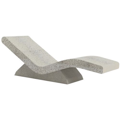 Chaise longue Révolution Béton - Blanc Sablé - Ergonomique - 10 ans Garantie - Mobilier d'extérieur