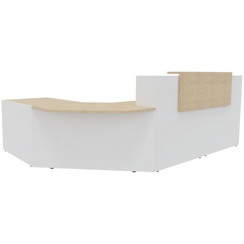 Banque D'accueil Filia+ Angle Pmr À Droite Blanc /chêne Fil