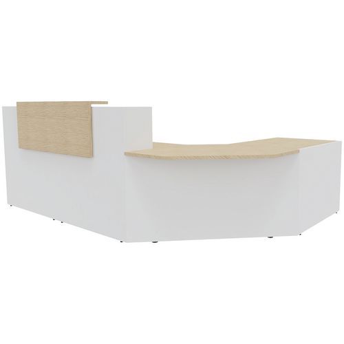 Banque D'accueil Filia+ Angle Pmr À Gauche Blanc /chêne Fil