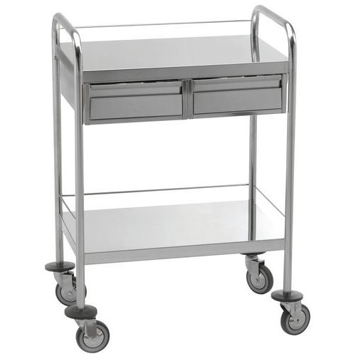 Guéridon Inox 2 Pl. 2 Tir+gal. 600x400