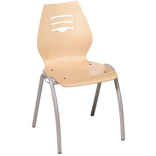 Chaise coque bois Java 4 pieds Chaise coque bois Java 4 pieds