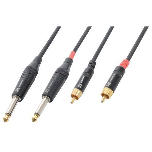 Cordon 2x Jack 635 Mâle Mono / 2x Rca Mâle 3 M