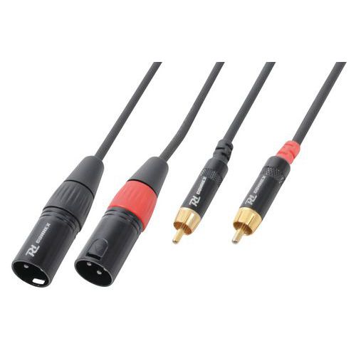 Cordon 2x Xlr Mâle - 2x Rca Mâle 3 M