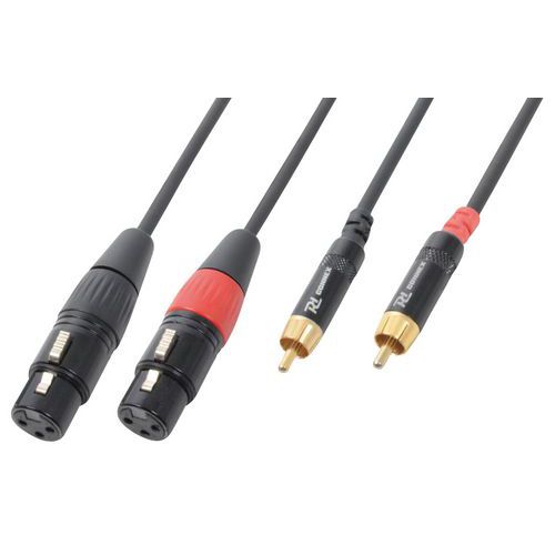 Cordon 2x Xlr Femelle - 2x Rca Mâle 15 M