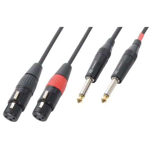 Cordon 2x Xlr Femelle - 2x Jack 635 Mâle Mono 15 M