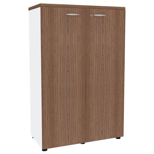 Armoire Portes Battantes L 86/h 131 Cms 9143 Noyer/blanc