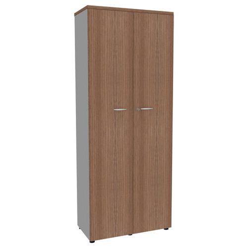 Armoire Portes Battantes L 86/h 214 Cms Noyer/alu