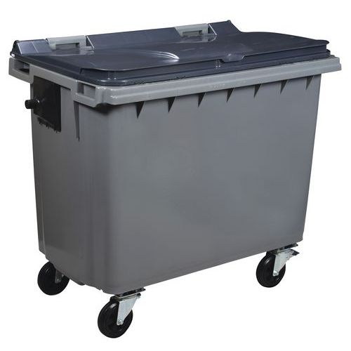 Conteneur Korok 4 Roues - 660l - Sans Barre - Gris / Gris