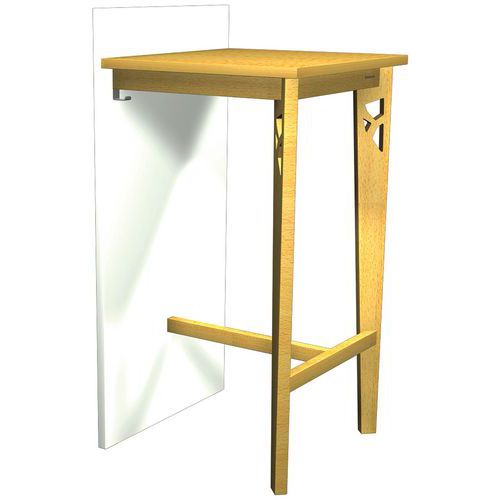 Mange Debout Iriss 60x60 Cm Strat Hêtre/bois + Pann Blanc