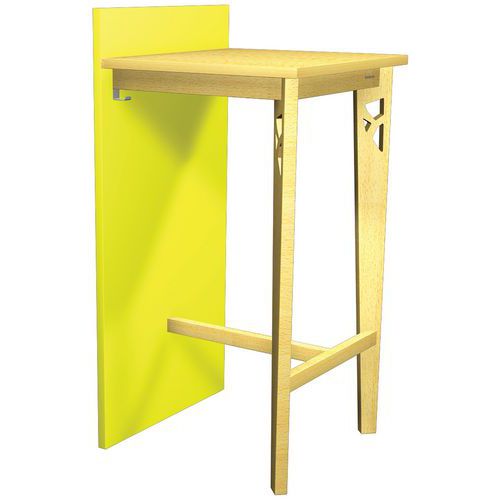 Mange Debout Iriss 60x60 Strat Hêtre/bois + Pann Vert Pomme