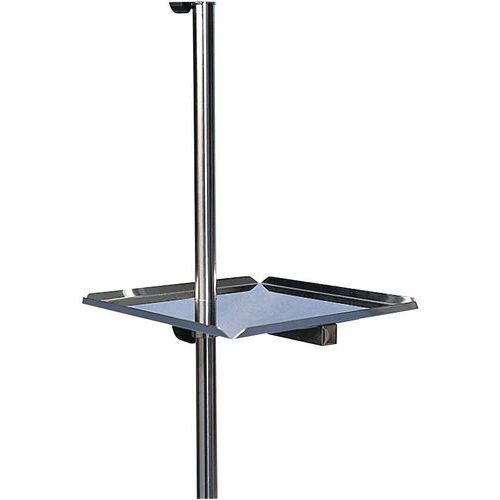 Plateau inox 340x340mm pour pied porte-sérum - Équipement médical - Garantie 2 ans