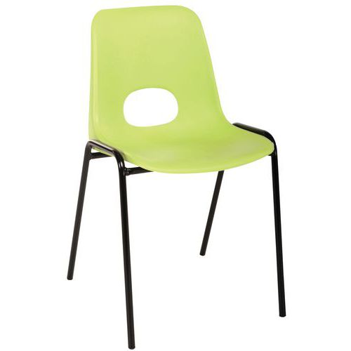 GMCE - Lot de 5 Chaises Floride M2 Anis - Piètement Noir 4 Pieds - Empilable et Lavable - 78cm Hauteur