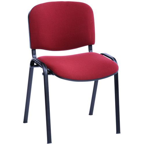 Lot de 5 - Chaises Réunion Cluny Pièt.noir Assise Tissu 9779 Rouge