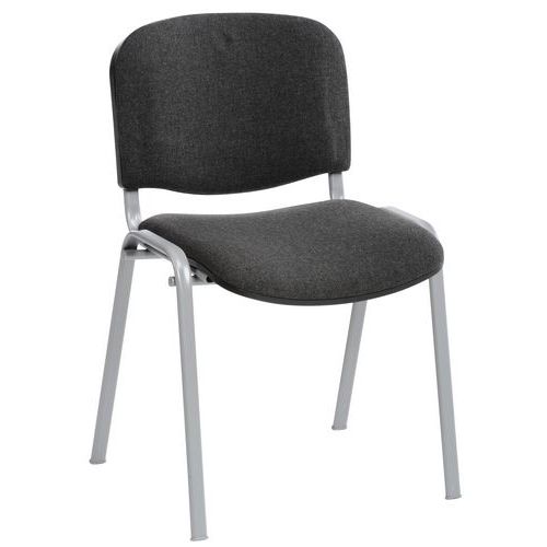 GMCE - Lot de 5 Chaises Cluny Tissu Gris - Empilable - Confortable et Durable - 5 Ans Garantie