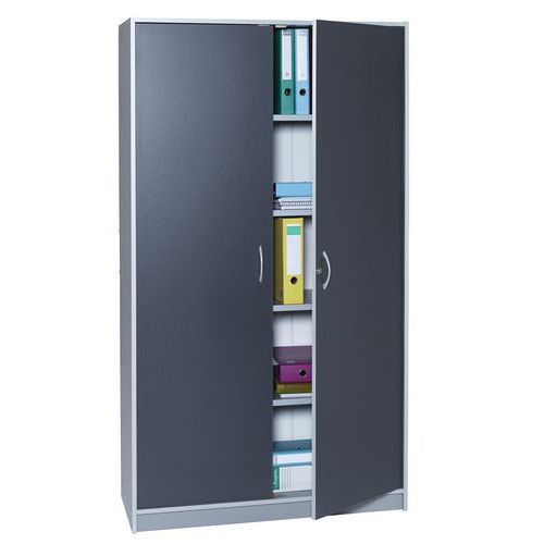 Armoire Bureau H 185cm Corps Coloris Alu Portes Coloris Anthracite