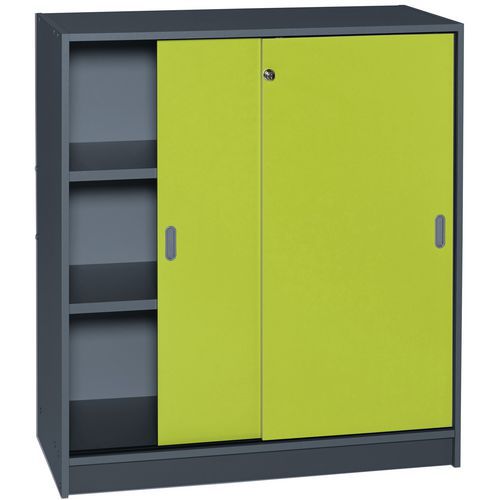 Armoire De Bureau Portes Couli Anthracite Hauteur 100 Cm 9538