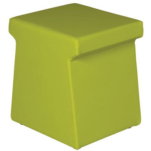 Siège Stool Pouf Tissu Bicolore Chocolat/absynthe 9545