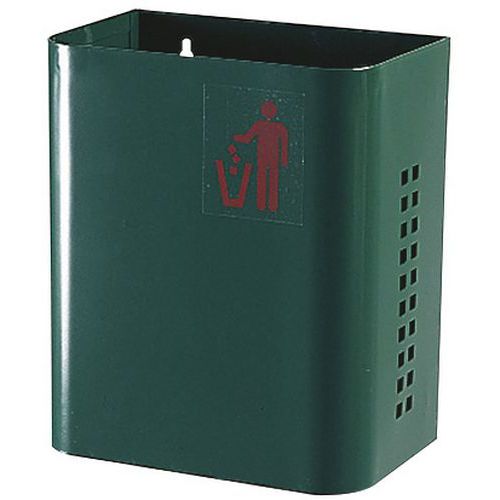 Lot 2 Poubelles Murales 27L Vert Foncé Ral 6005 Métal - Recyclable - Garantie 3 Ans