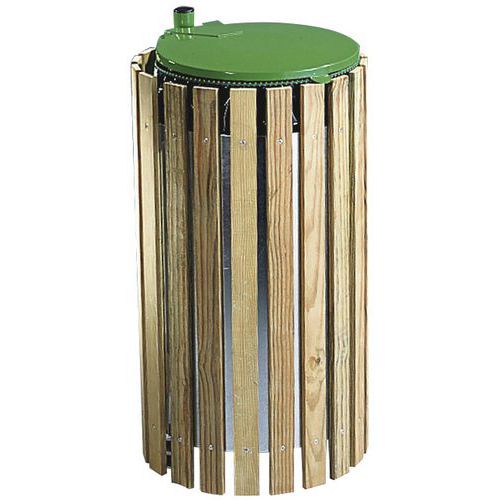 Collecteur à sceller caréné bois 100 L Gris Vert - Grande capacité 100L - Scellement direct - Durable et recyclable