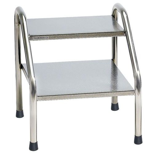Marchepied 2 marches Inox - Charge max 110kg - Hauteur 37cm - Idéal pour l'autonomie