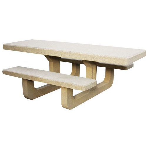 Table Bancs Béton Pmr Ocre Sablé