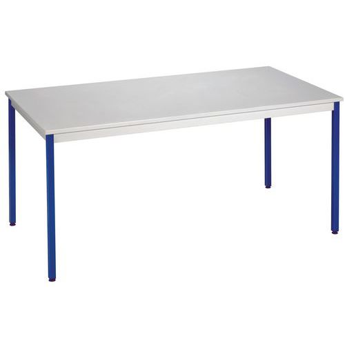 Table Universalis Rectangle 150x100 Plt Gris Pied 5010 Bleu