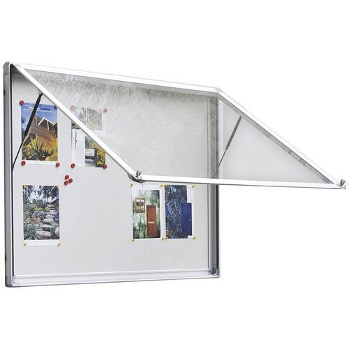 Vitrine Extérieure Planorga NF - Grise, 4 Feuilles A4 - Étanche Et Antibuée - 9