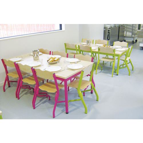 Table Fixe 4 Pieds Alizée 160x80 T6 Rouge - Ral 3020