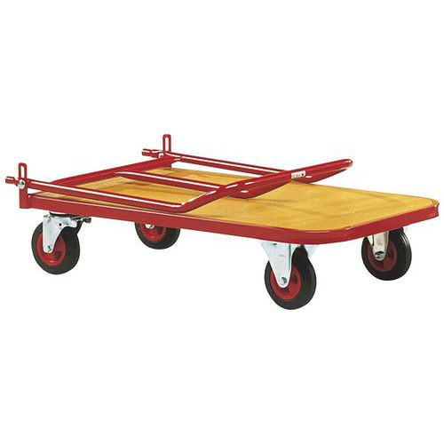 Chariot plateau bois dossier rabattable Force 400 kg Chariot plateau bois dossier rabattable Force 400 kg