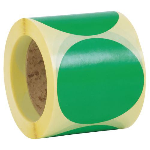 Manutan Expert - Pastilles adhésives amovibles rouleau ø90mm vert - 500 étiquettes - Idéal organisation bureau