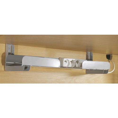 Buronomic - Goulotte horizontale métal 60 cm Alu - Passe câbles bureau - Éco-responsable 5 ans garantie
