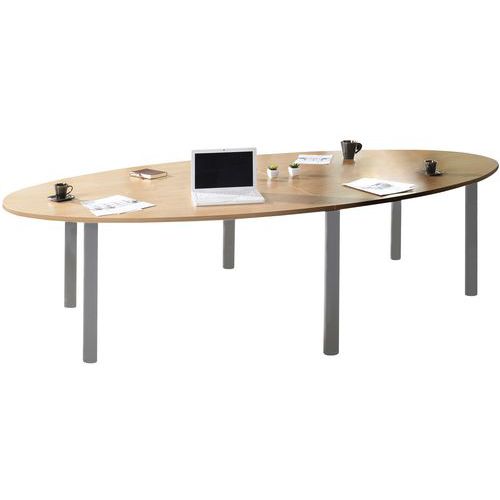 Table Réunion Bureaux Phylos Ovale 280 X 140 Cm Chêne Clair