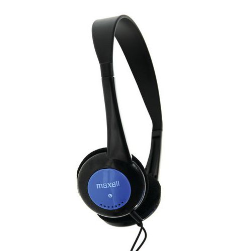Maxell - Casque Audio Enfant Bleu - Jack 1.2m - Léger et Confortable - 90 dB