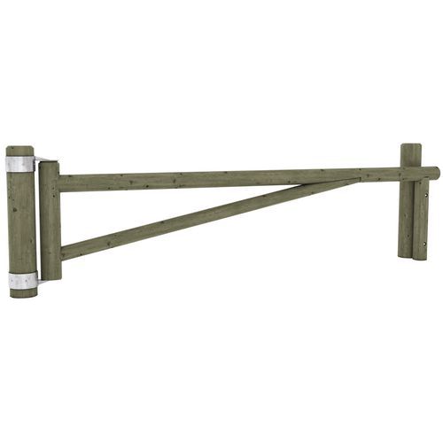 Mobextan - Barrière Pivotante Rondins Bois 3m - Pin Traité - 10 Ans Garantie