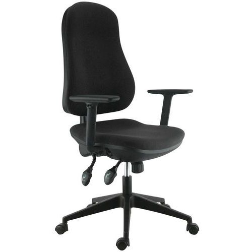 Sokoa - Fauteuil de bureau Frezio - Noir - Accoudoirs réglables, mécanisme asynchrone, 8h d'assise, 110kg max