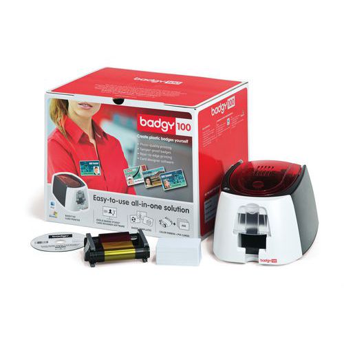 Pack Imprimante à Badge Badgy 100+kit De Démarrage (1ruban+50 Cartes)