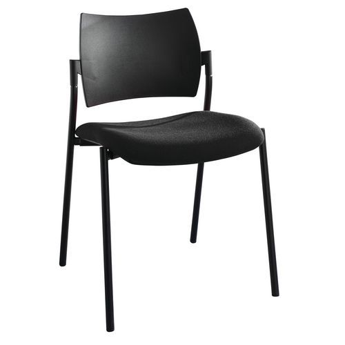 Sokoa - Chaise Visiteur Tendance Polypro Noir - Empilable M1 - 5 Ans Garantie