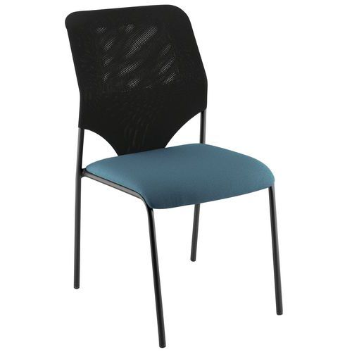 Sokoa - Chaise visiteur Diaz Vert - Empilable - Dossier résille - Piétement noir - M1