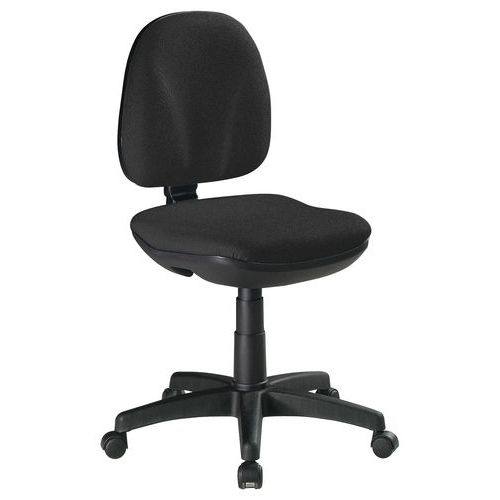 Chaise de bureau Aurore Noir Tissu Roulettes Contact Permanent M1 5h d'assise