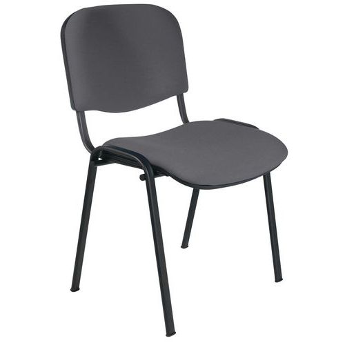GMCE - Lot de 5 chaises Prismo empilables tissu Gris - Assise 46x46cm - Confort et Durabilité - Idéal Bureau