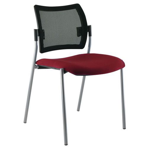 Chaise Visiteur Tendance Dos Résille P/alu Bordeaux
