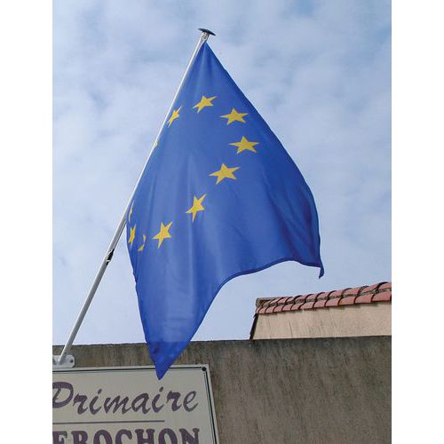Macap - Mât de façade 2m + Pavillon 1x1,50m Europe - Garantie 1 an - Idéal pour afficher votre fierté nationale