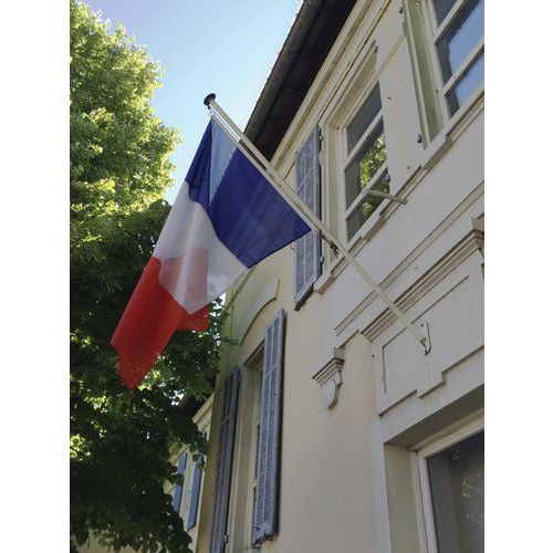 Macap - Mât Façade 2m + Pavillon 1x1,50m France - Drapeau National - Garantie 1 An