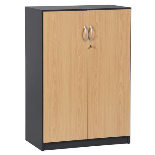 Armoire 2 Portes Battantes 80x118 Hêtre/anthracite