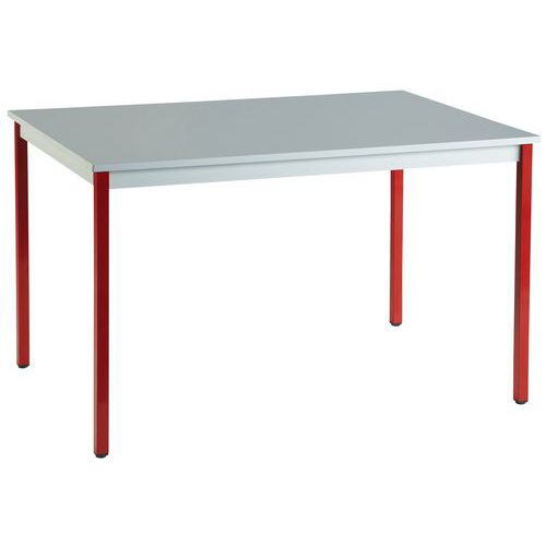 Table Universalis Rectangle 200x100 Plateau Gris/3000 Rouge