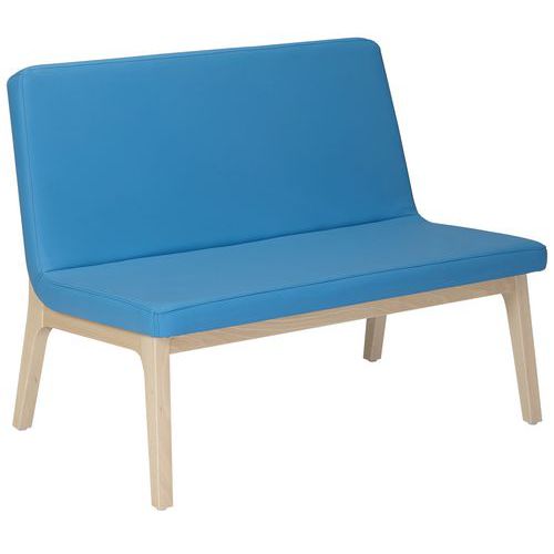 Banquette Zelos 2 Places Sans Surpiqûre Hêtre Pétrole