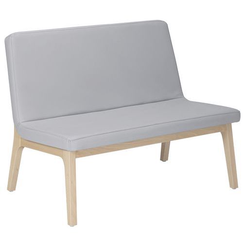 Banquette Zélos 2 Places Sans Surpiqûre Hêtre Cendre