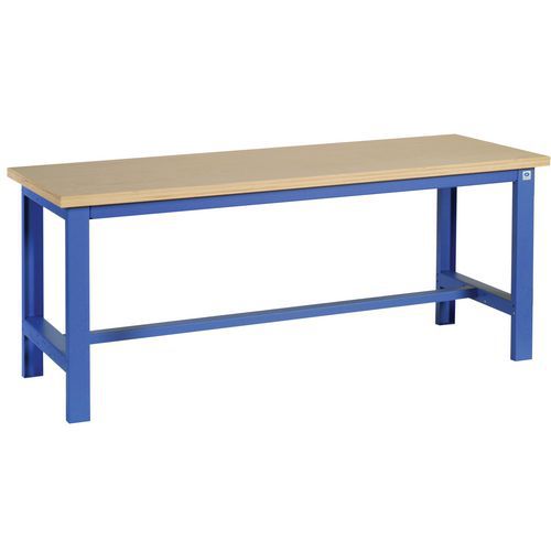 Etabli SI40 plateau hêtre multiplis piètement métal époxy Bleu RAL 5015 Etabli SI40 plateau hêtre multiplis piètement métal époxy Bleu RAL 5015