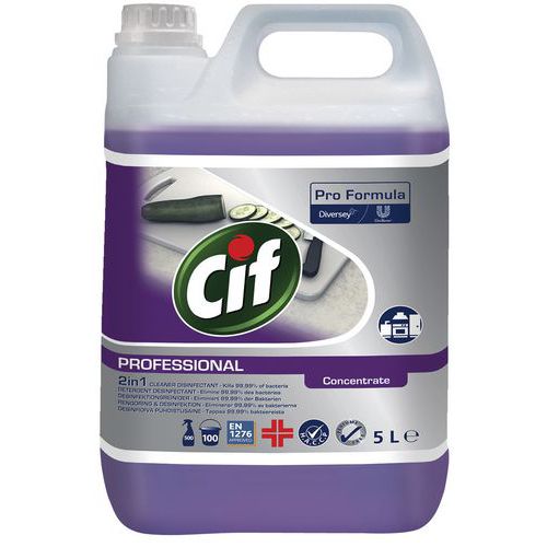 Cif Pro 2 En 1 - Nettoyant Désinfectant - 5l